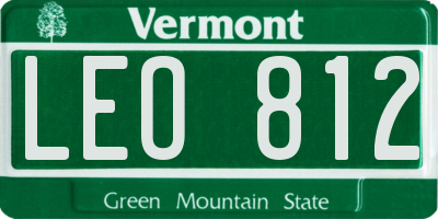 VT license plate LEO812