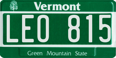 VT license plate LEO815
