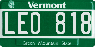 VT license plate LEO818