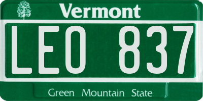 VT license plate LEO837