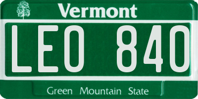 VT license plate LEO840