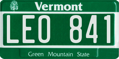 VT license plate LEO841
