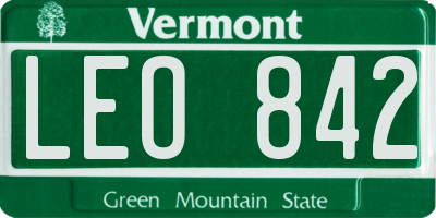 VT license plate LEO842