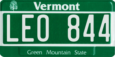 VT license plate LEO844