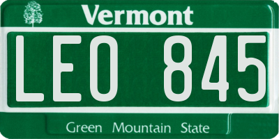 VT license plate LEO845