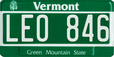 VT license plate LEO846