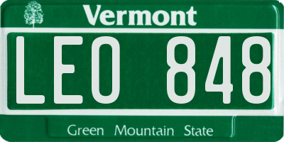 VT license plate LEO848