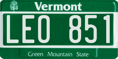 VT license plate LEO851