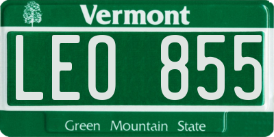 VT license plate LEO855
