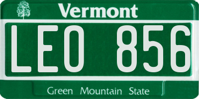 VT license plate LEO856