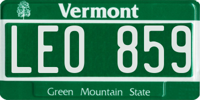 VT license plate LEO859