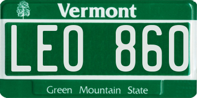 VT license plate LEO860
