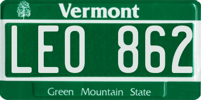 VT license plate LEO862