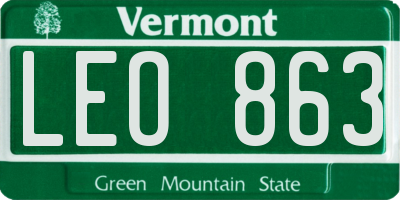 VT license plate LEO863