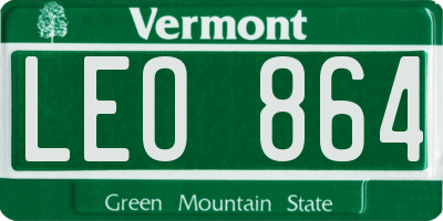 VT license plate LEO864