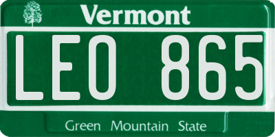 VT license plate LEO865