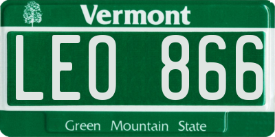 VT license plate LEO866