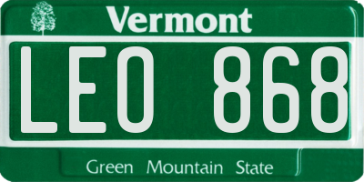 VT license plate LEO868
