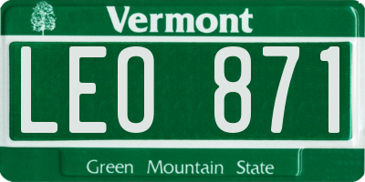VT license plate LEO871