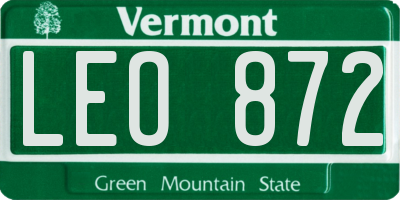 VT license plate LEO872