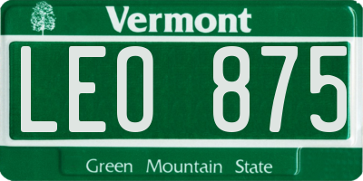 VT license plate LEO875