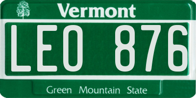 VT license plate LEO876