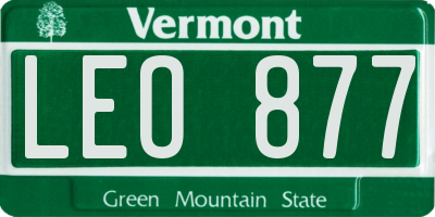 VT license plate LEO877