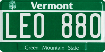 VT license plate LEO880