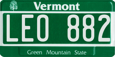 VT license plate LEO882