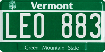 VT license plate LEO883