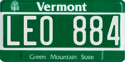 VT license plate LEO884