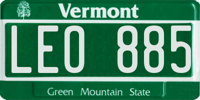 VT license plate LEO885