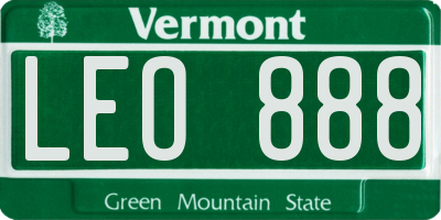 VT license plate LEO888