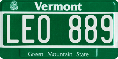 VT license plate LEO889