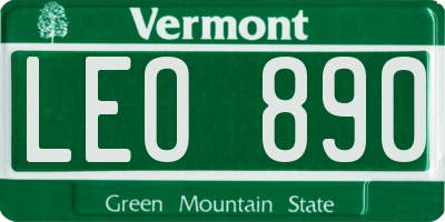 VT license plate LEO890