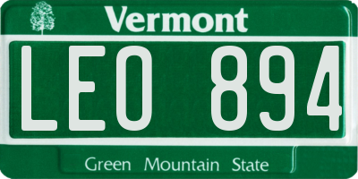 VT license plate LEO894