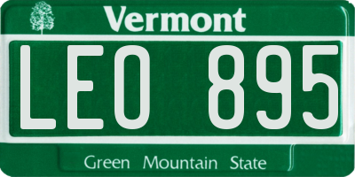 VT license plate LEO895