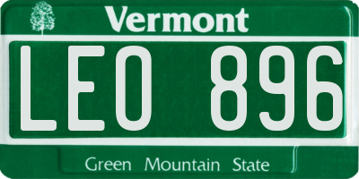 VT license plate LEO896
