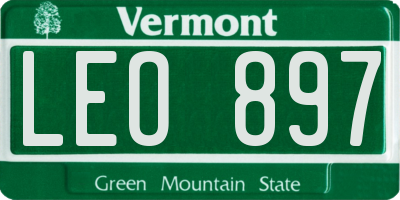 VT license plate LEO897