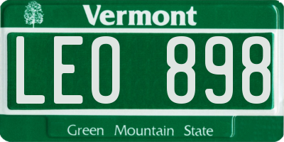 VT license plate LEO898