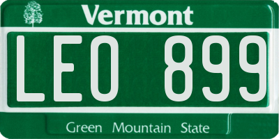 VT license plate LEO899