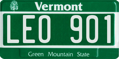VT license plate LEO901