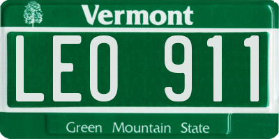 VT license plate LEO911