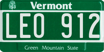 VT license plate LEO912