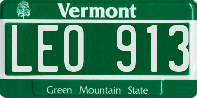 VT license plate LEO913