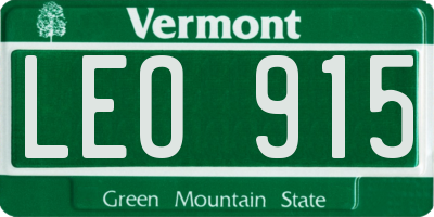 VT license plate LEO915
