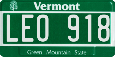 VT license plate LEO918