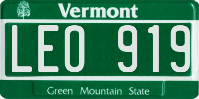 VT license plate LEO919