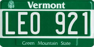 VT license plate LEO921