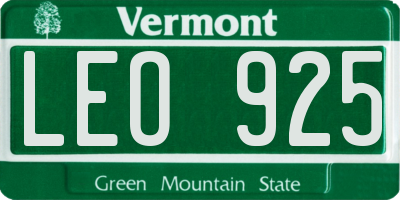 VT license plate LEO925